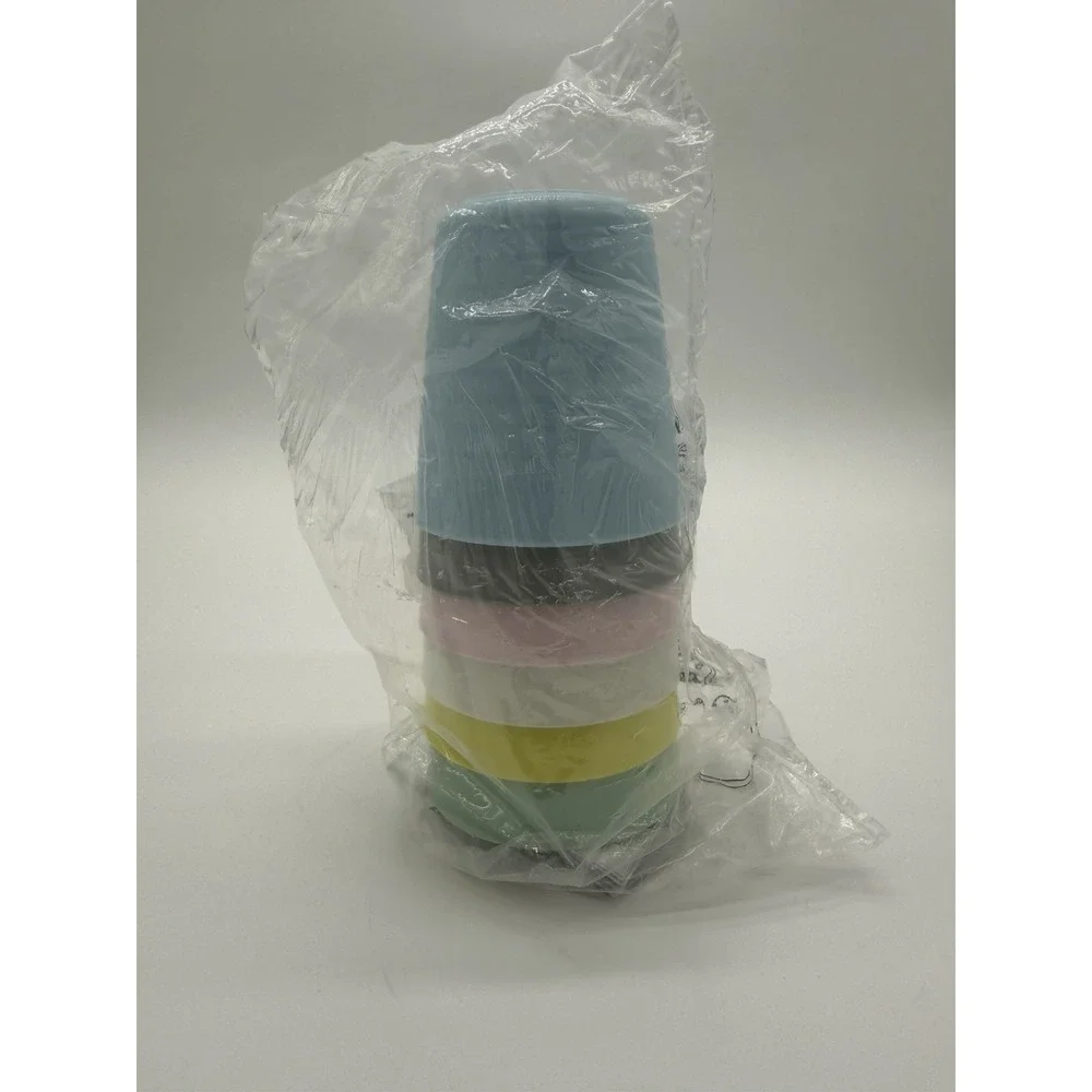 IKEA Kalas Plastic Ware Child's Set Of 6 Cups 8 Oz Pastel Colors